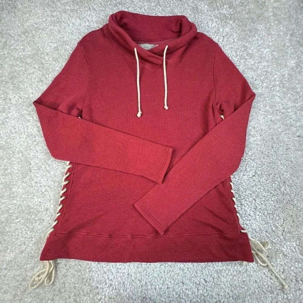 Nation LTD Side Lace Up Sweatshirt Red